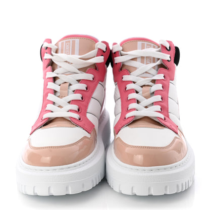 Christian Dior Nylon Calfskin Womens D-Player High Top Sneakers 36 Pink 2 of 9