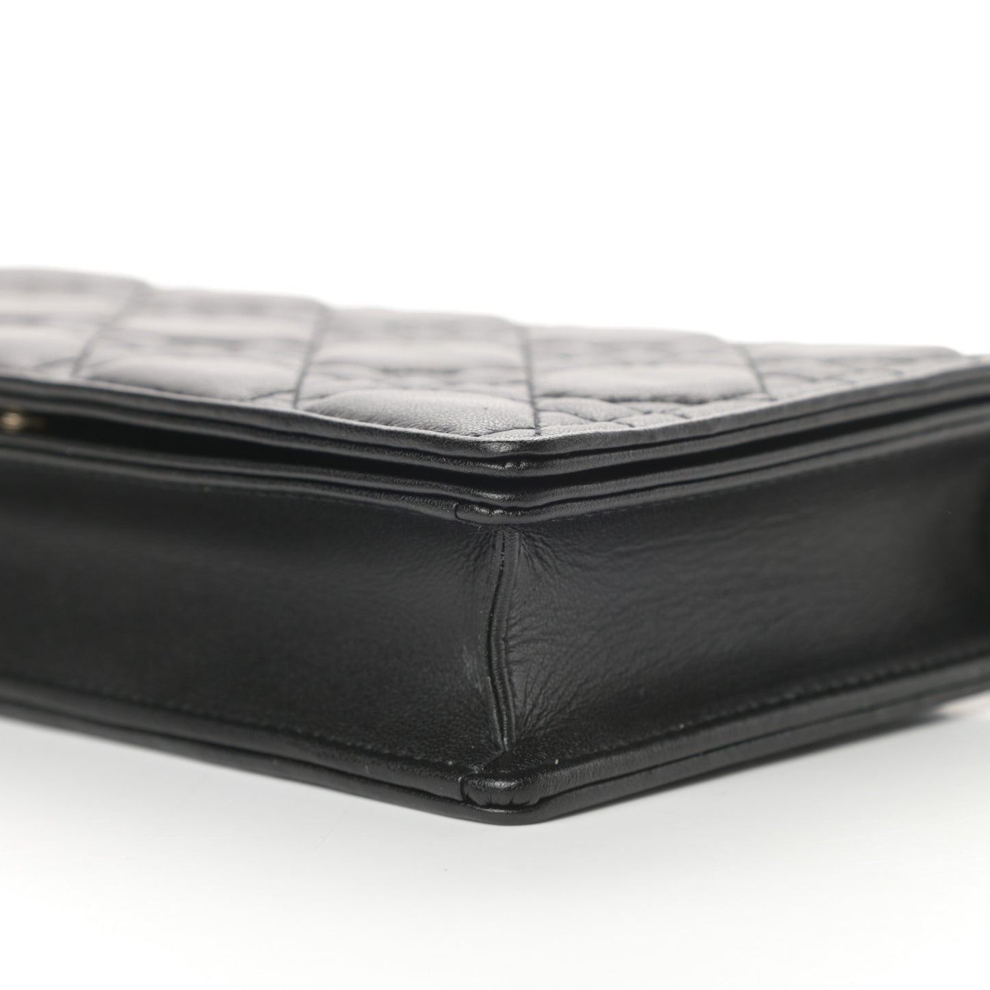 Lambskin Cannage Lady Dior Chain Wallet Black