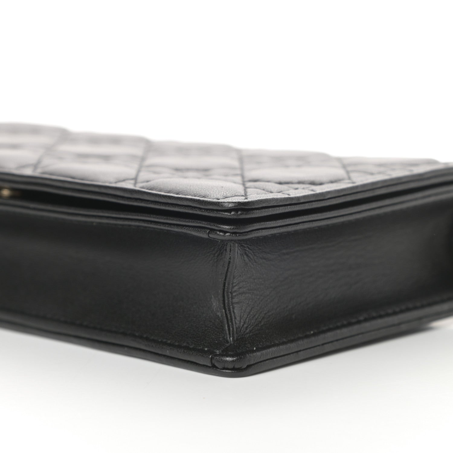 Christian Dior Lambskin Cannage Lady Dior Chain Wallet Black 12 of 13