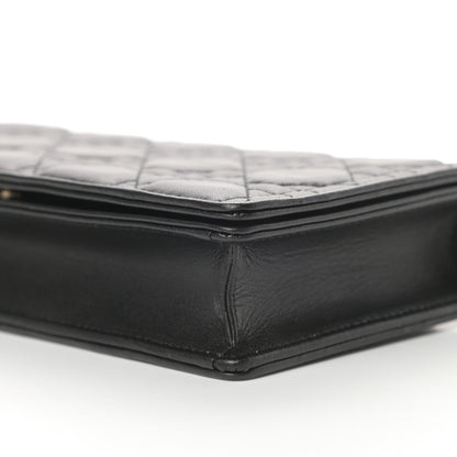 Christian Dior Lambskin Cannage Lady Dior Chain Wallet Black 12 of 13
