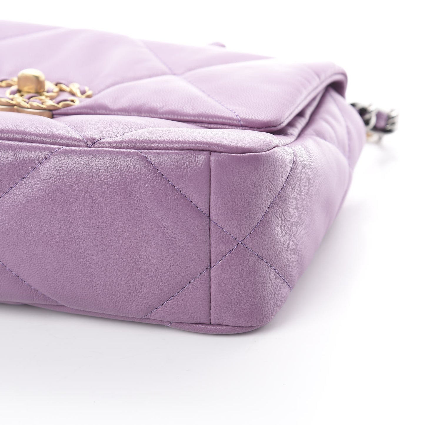 Goatskin Quilted Medium 19 Flap Violet Purple