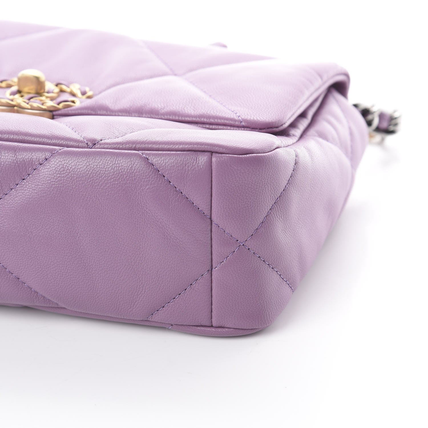 Chanel Goatskin Quilted Medium 19 Flap Violet Purple 6 of 8
