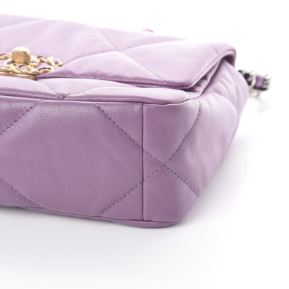 Chanel Goatskin Quilted Medium 19 Flap Violet Purple 6 of 8
