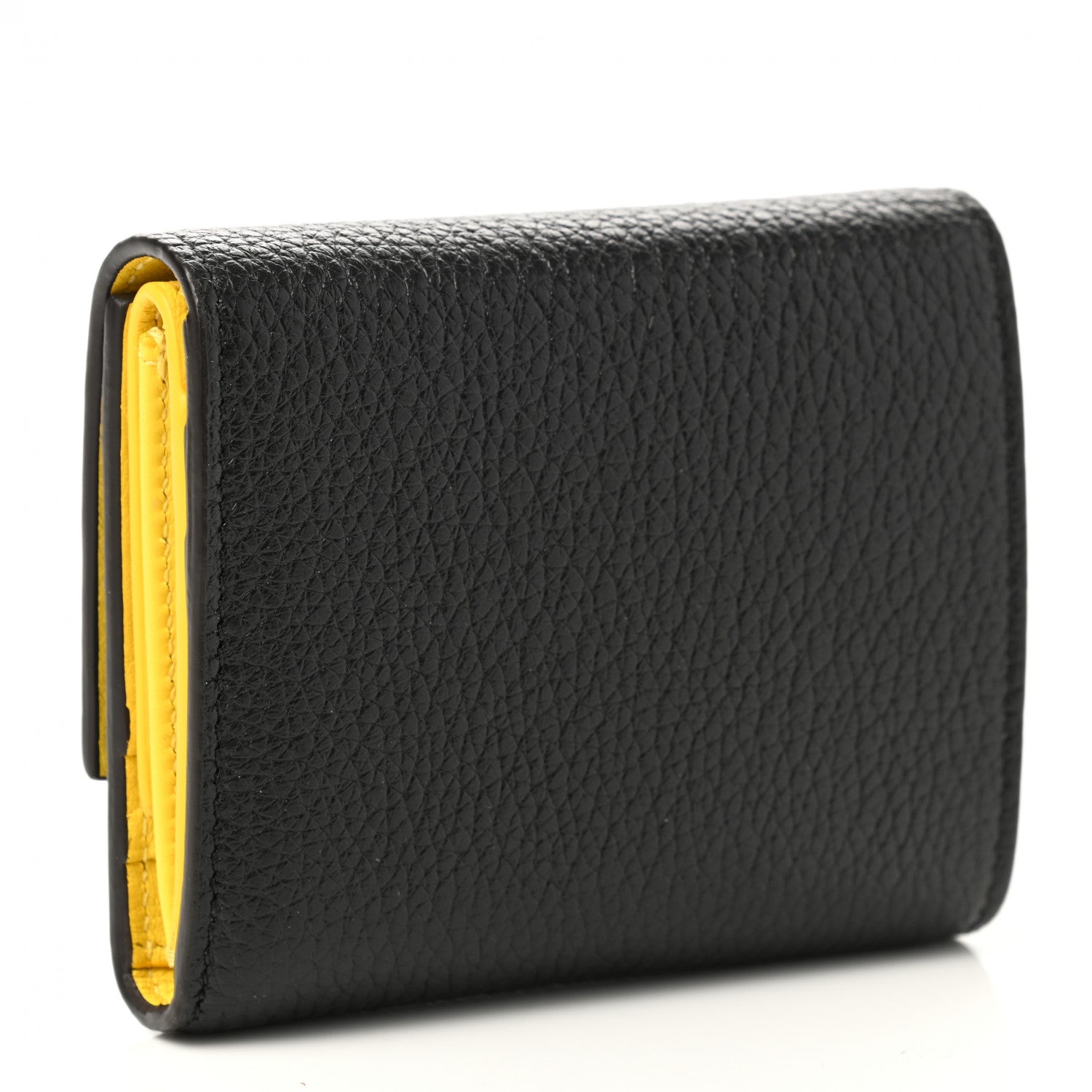 Celine Drummed Calfskin Small Multifunction Folded Wallet Black 3 of 8