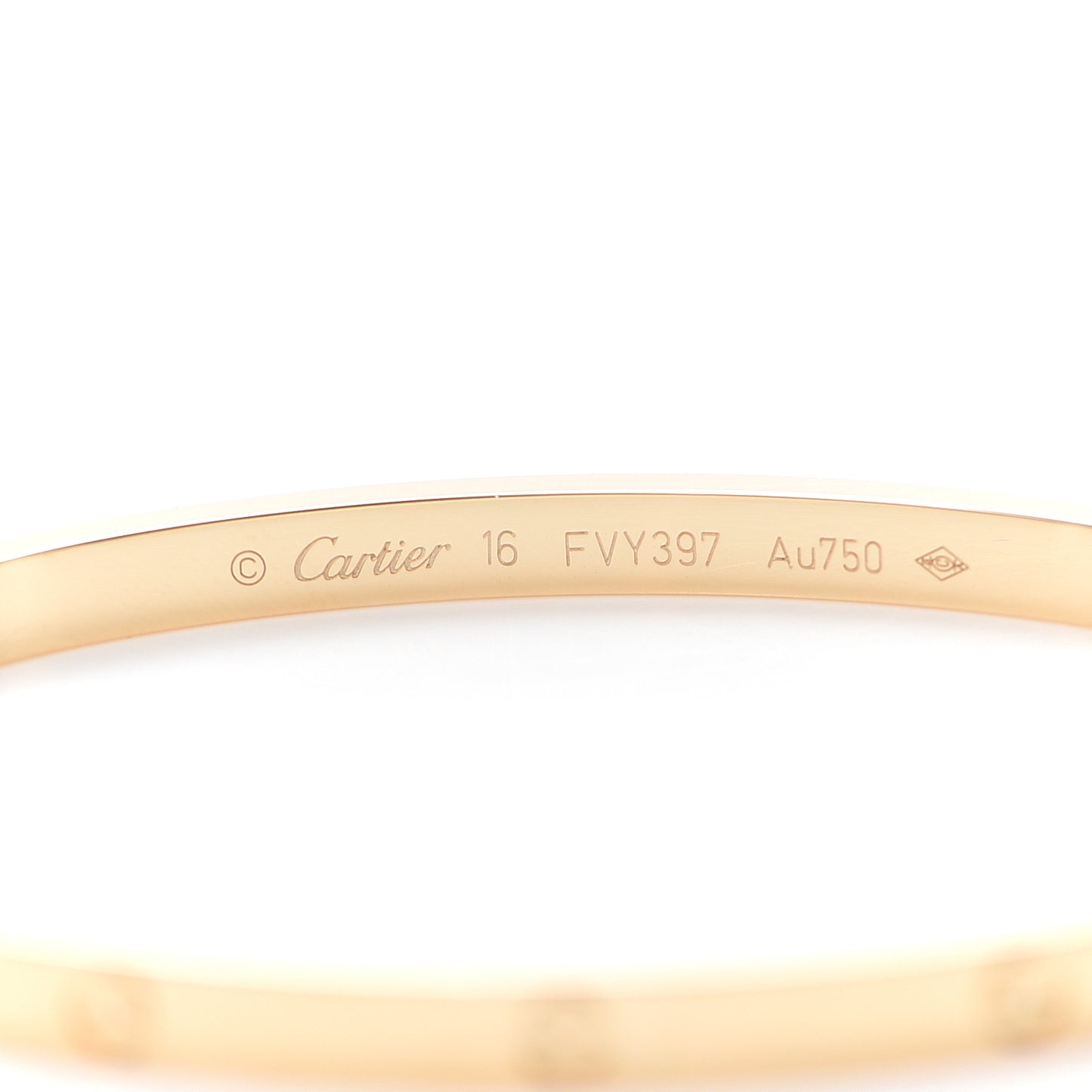 18K Yellow Gold Small LOVE Bracelet 16