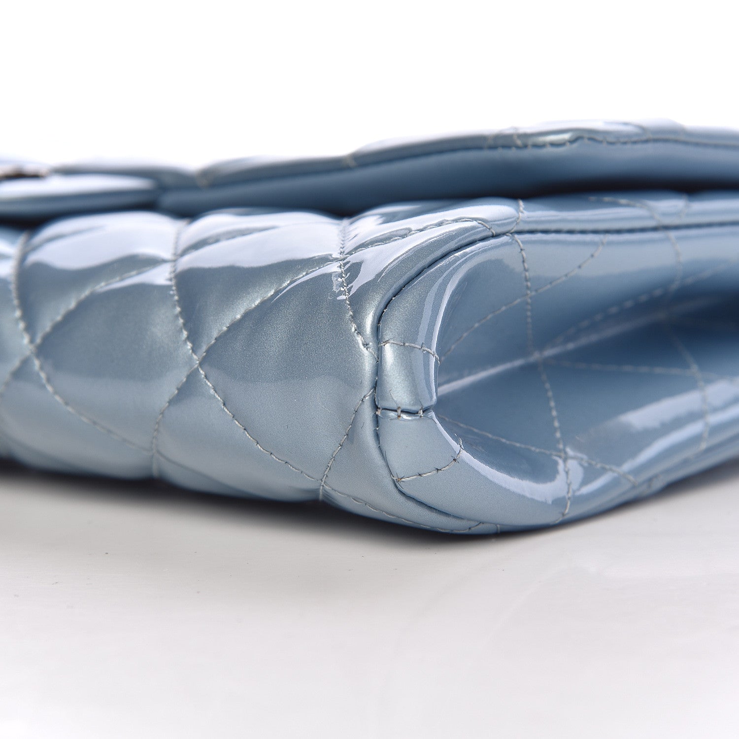 Chanel Patent Quilted Clutch with Chain Flap Light Blue 9 of 10