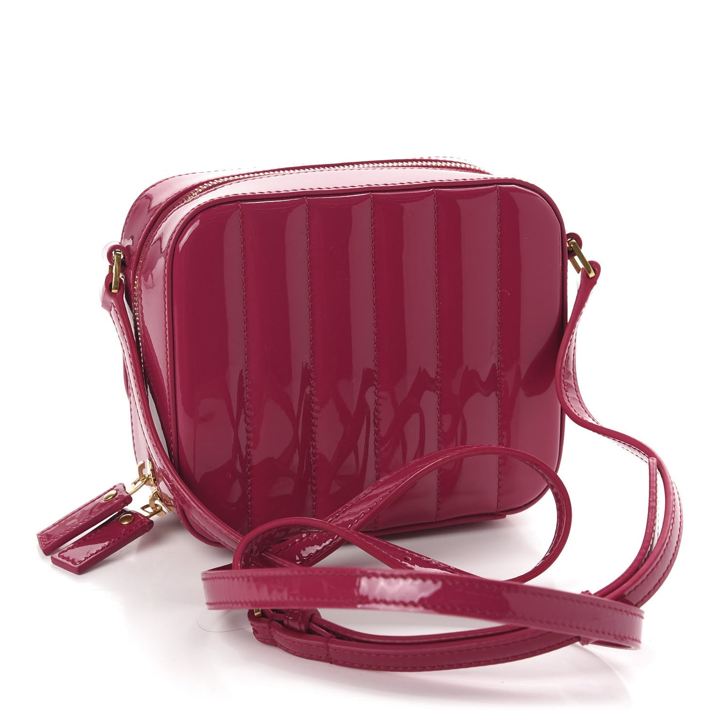 Patent Matelasse Monogram Toy Vicky Camera Bag Bubblegum