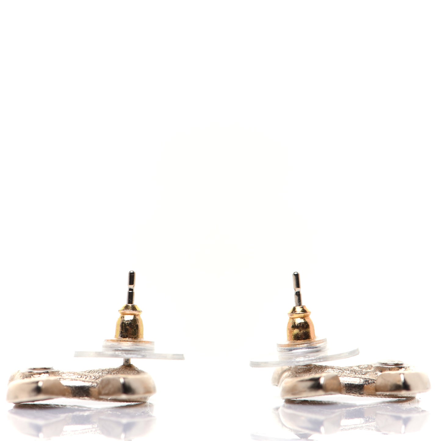 Crystal Double CC Earrings Light Gold