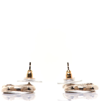 Chanel Crystal Double CC Earrings Light Gold 6 of 7