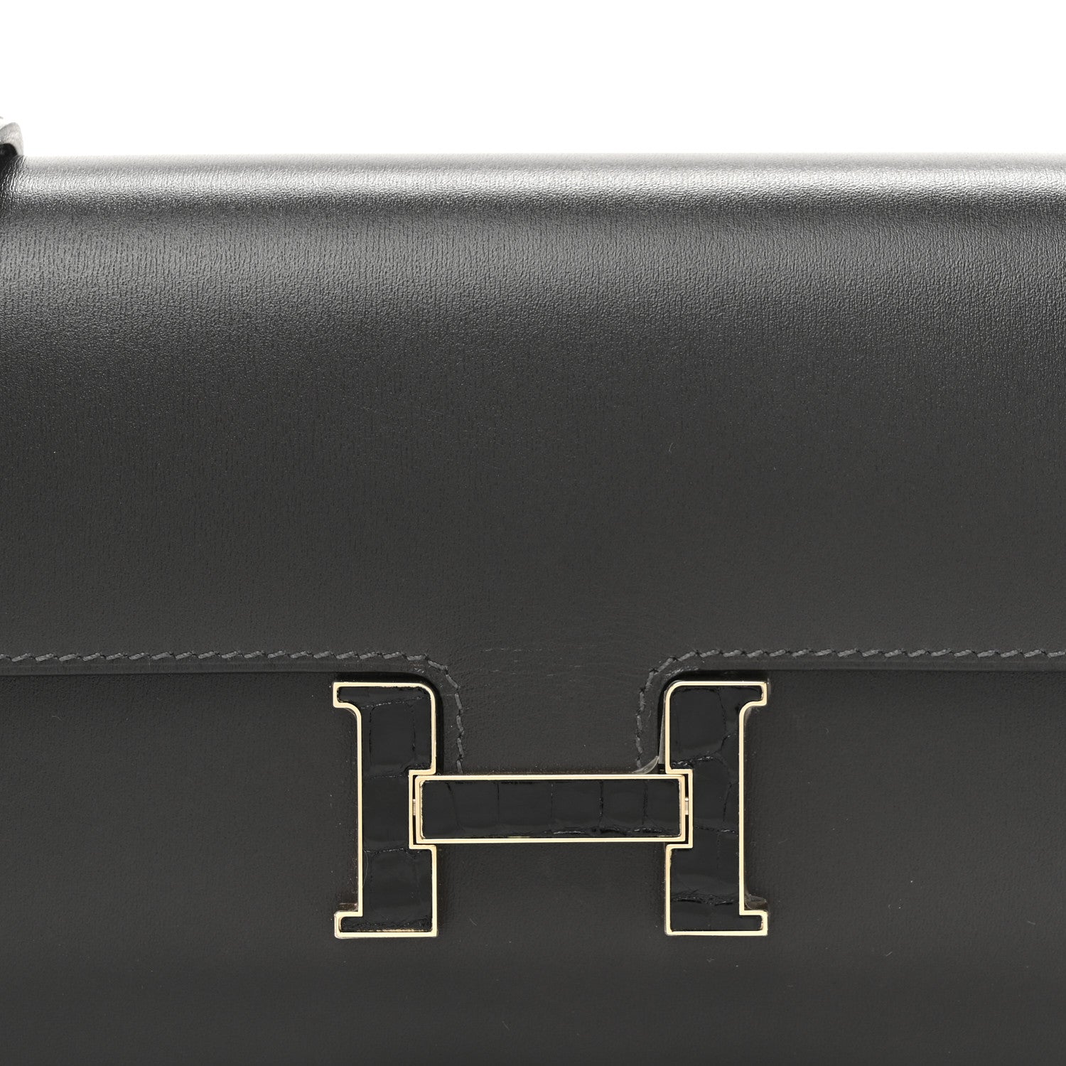Hermes Box Shiny Alligator Constance Wallet To Go Graphite 16 of 23