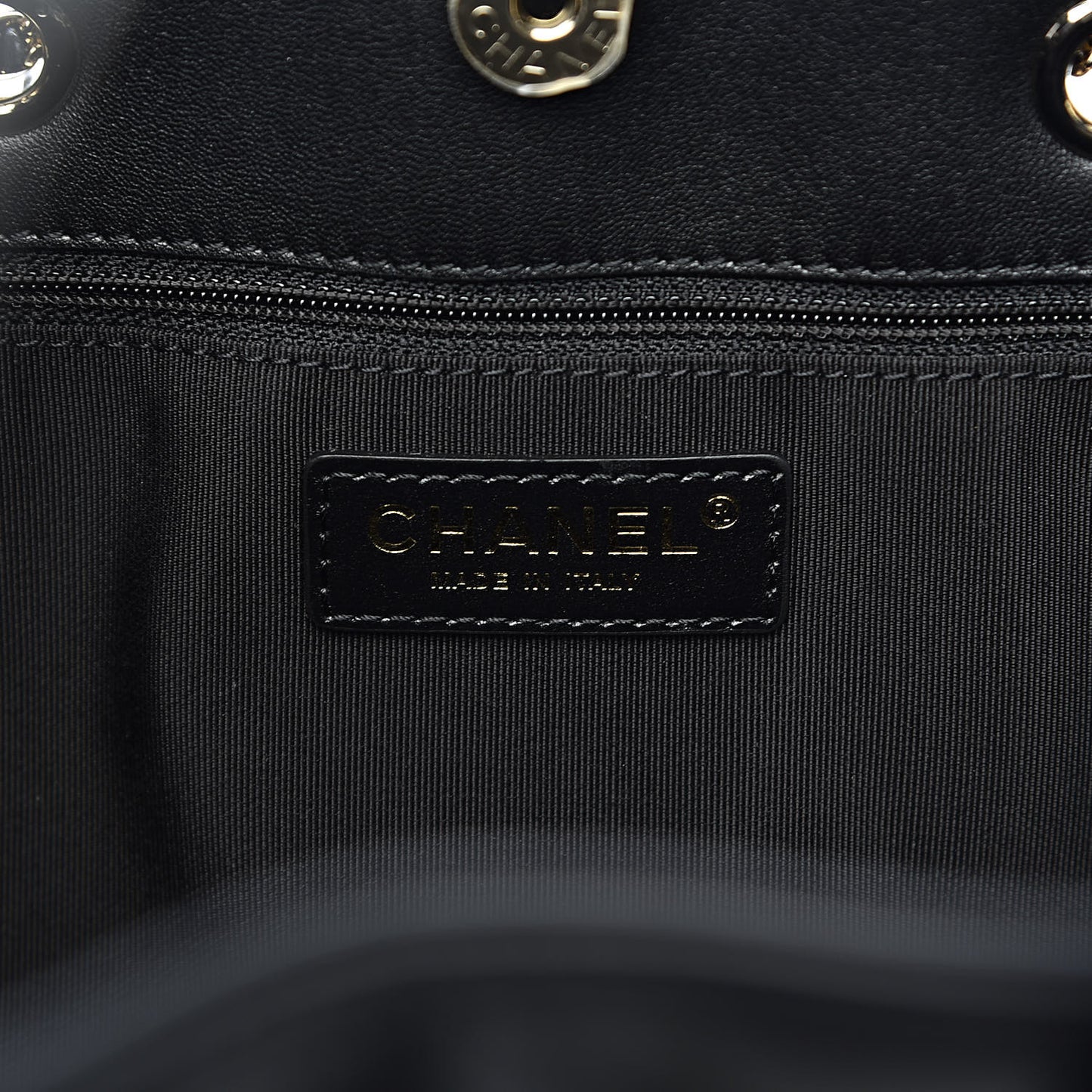 Lambskin Quilted CC Dweller Drawstring Tote Black