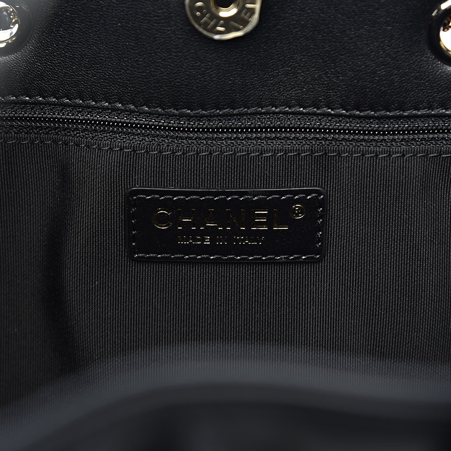 Chanel Lambskin Quilted CC Dweller Drawstring Tote Black 7 of 11
