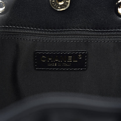 Chanel Lambskin Quilted CC Dweller Drawstring Tote Black 7 of 11