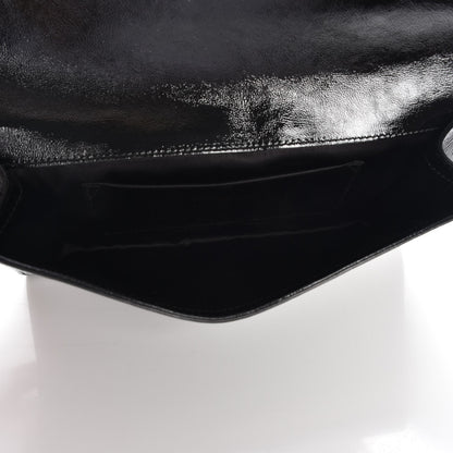 Saint Laurent Textured Patent Monogram Large Belle De Jour Clutch Black 5 of 7