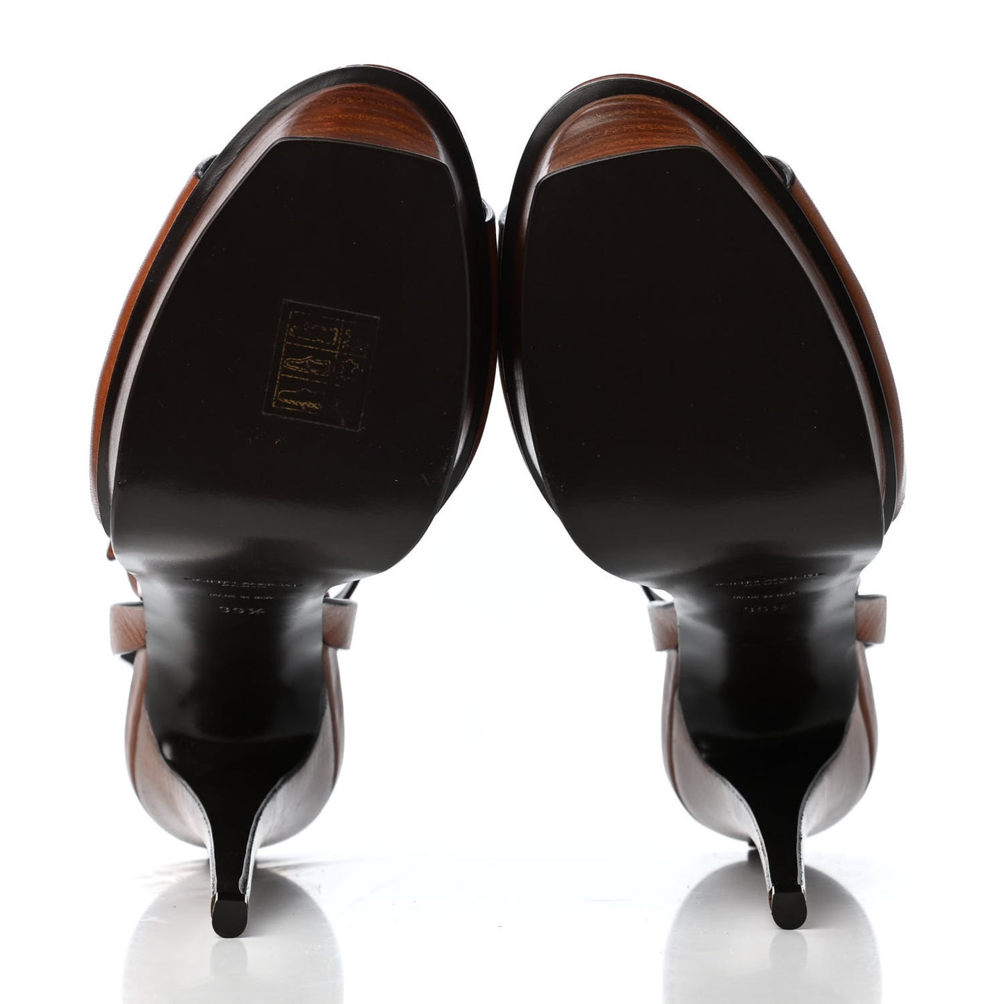 Calfskin Tribute Lips Platform Sandals 39.5 Toffee