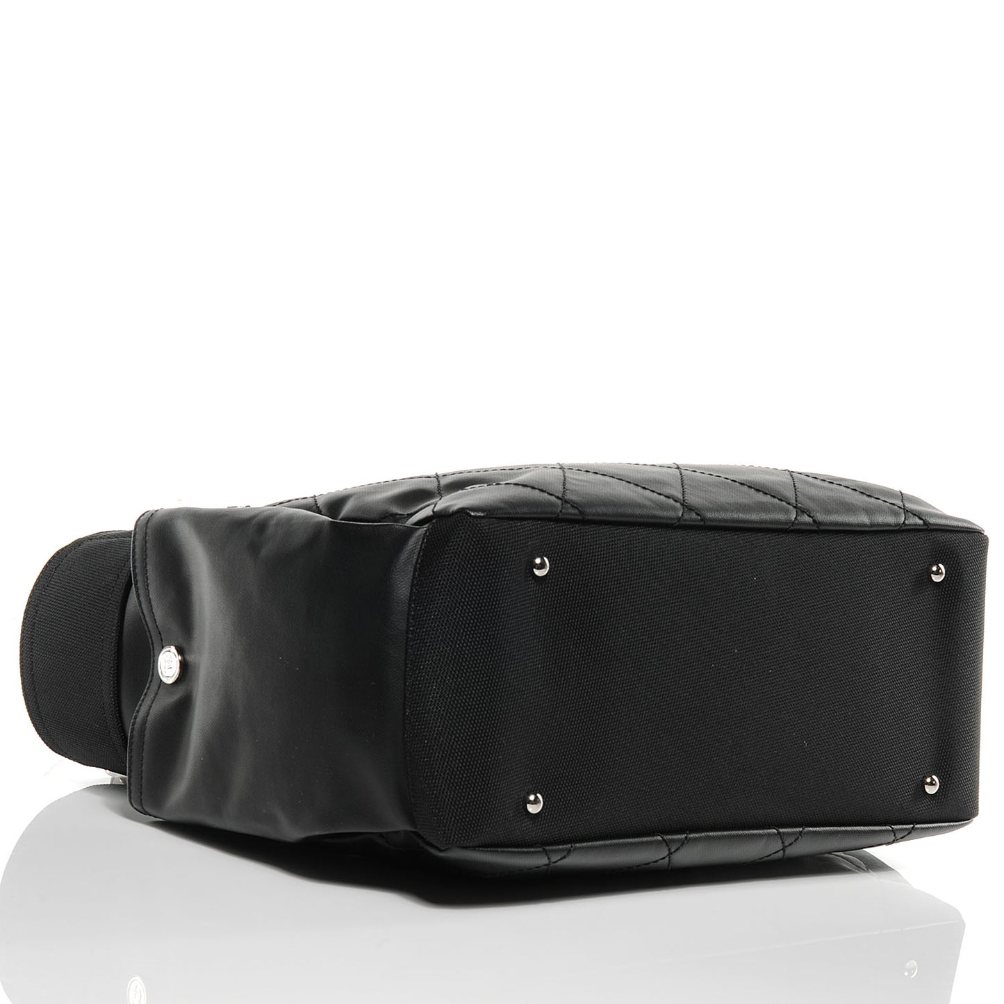Coated Canvas Large Paris Biarritz Tote Black