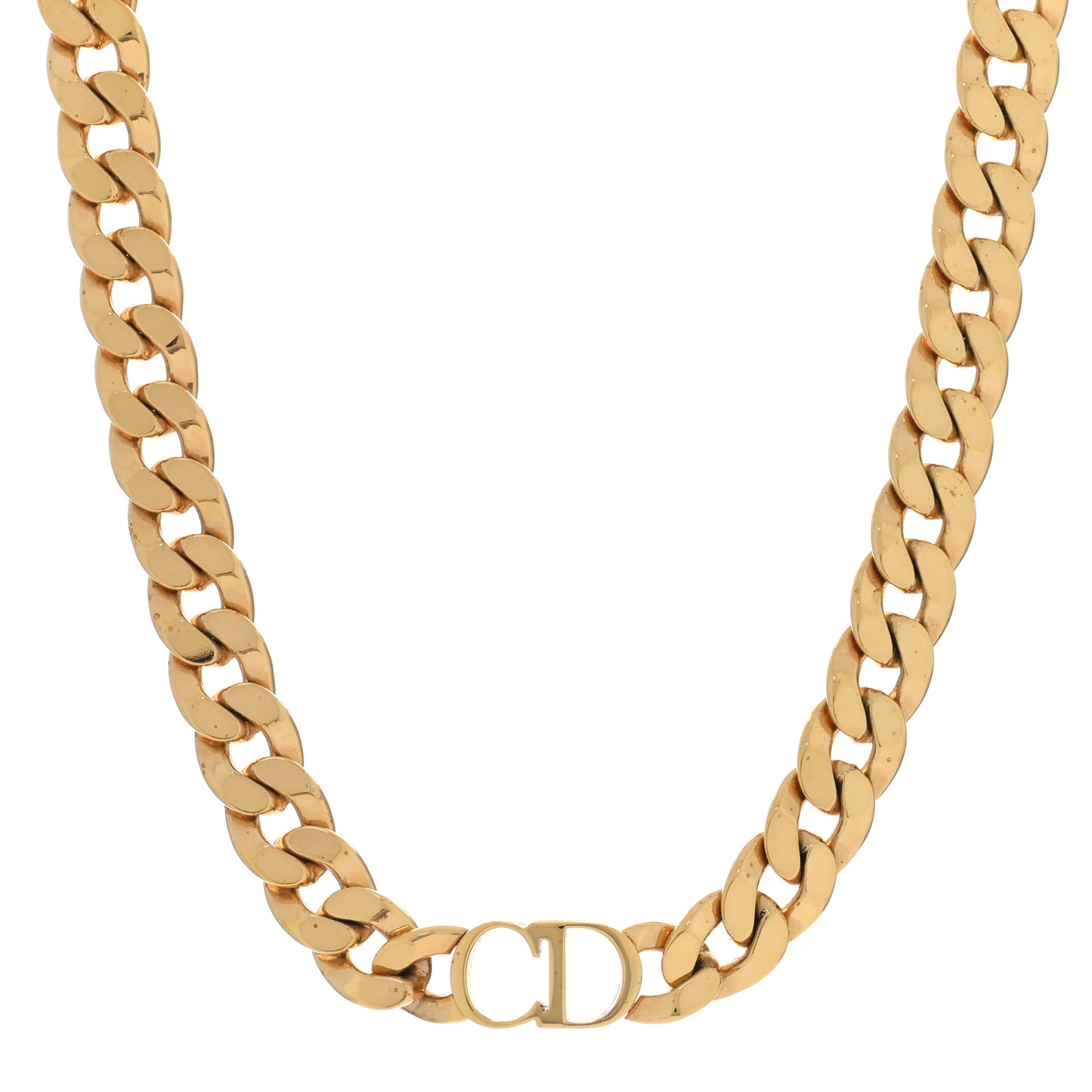 CHRISTIAN DIOR Metal Danseuse Etoile Chain Choker Necklace Gold