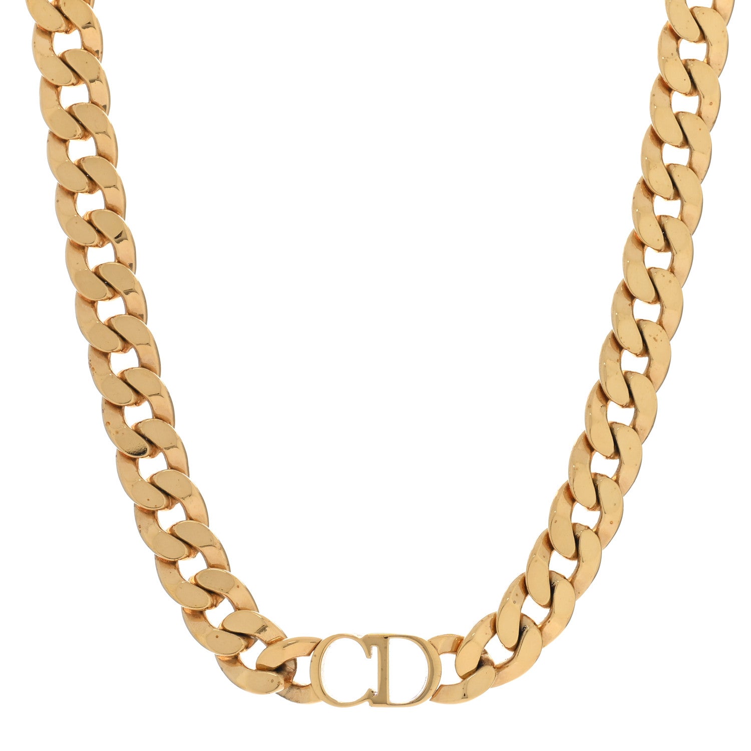 Christian Dior CHRISTIAN DIOR Metal Danseuse Etoile Chain Choker Necklace Gold 1 of 5