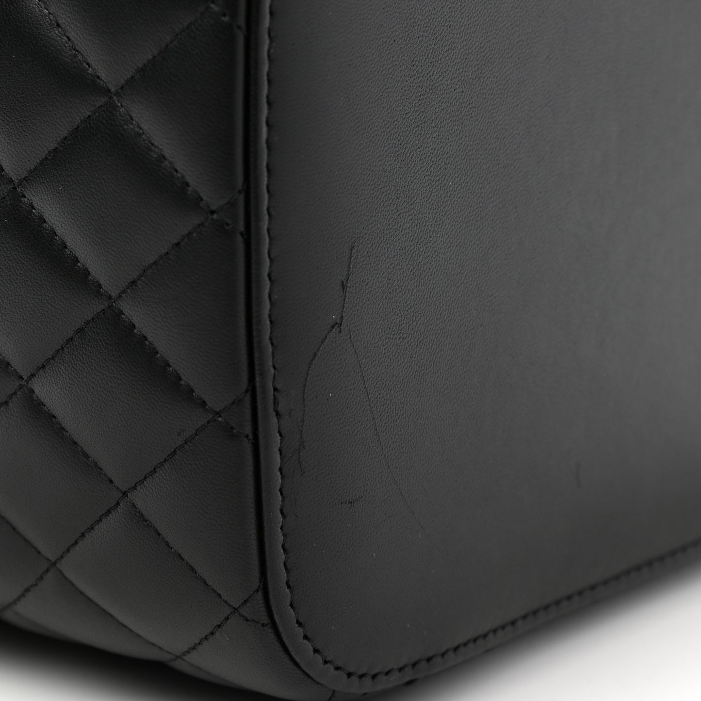 Lambskin Quilted Vanity Pouch Black