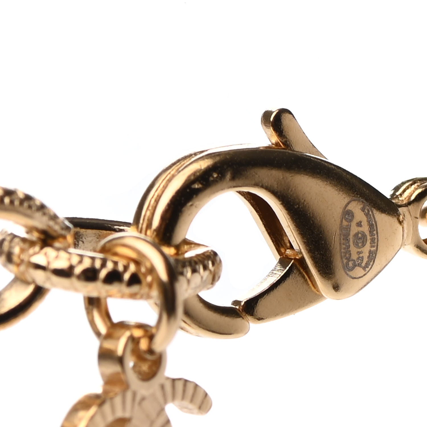 Chanel Crystal Pearl CC Short Necklace Gold 4 of 4