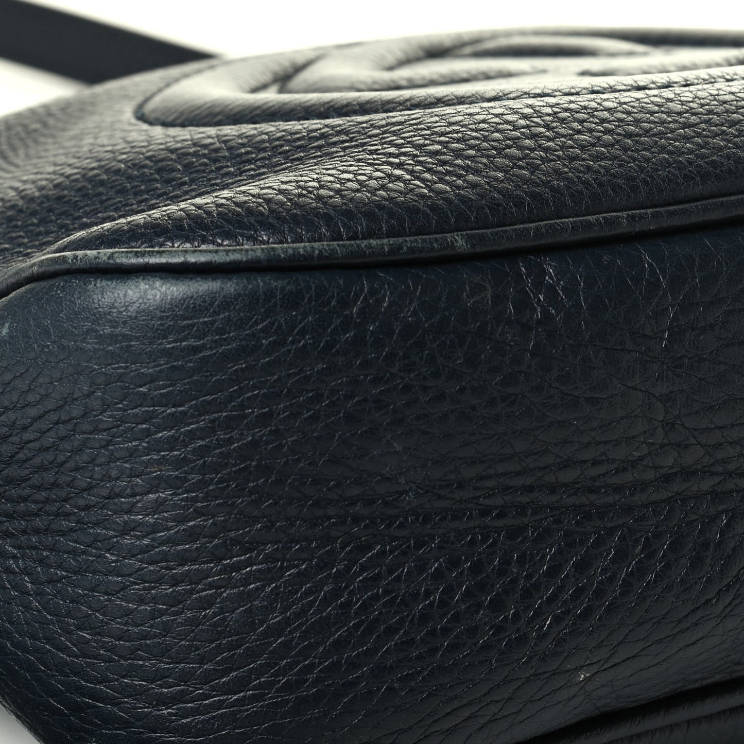 Pebbled Calfskin Small Soho Disco Bag Black