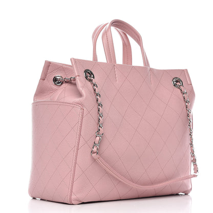 Chanel Grained Calfskin Small CC Pocket Tote Pink 3 of 12