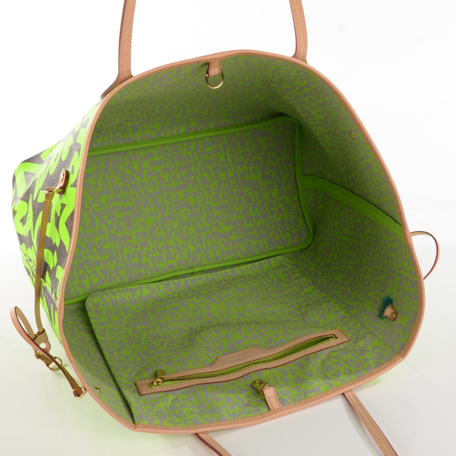 Louis Vuitton Monogram Graffiti Neverfull GM Green 5 of 7