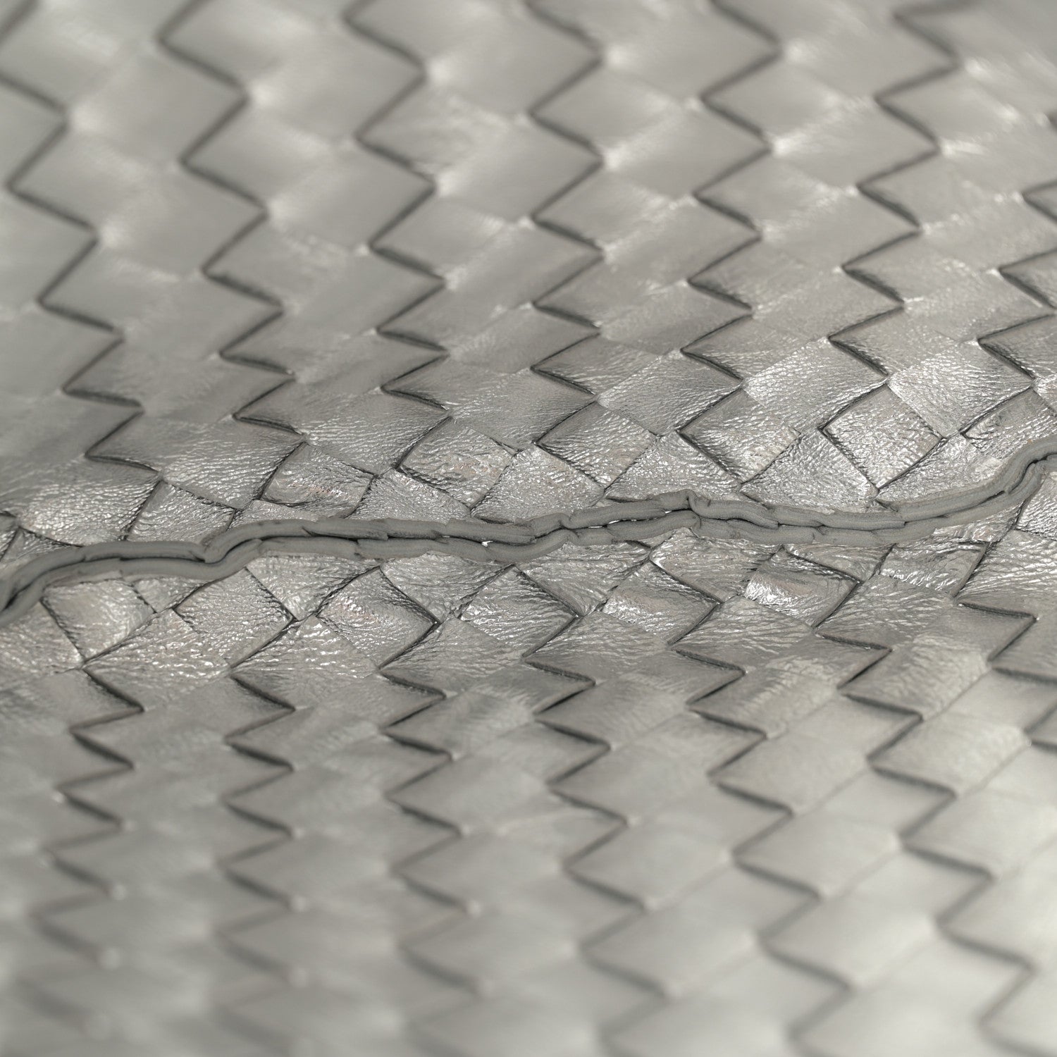 Bottega Veneta Mirror Laminated Nappa Intrecciato Sardine Bag Silver 5 of 11
