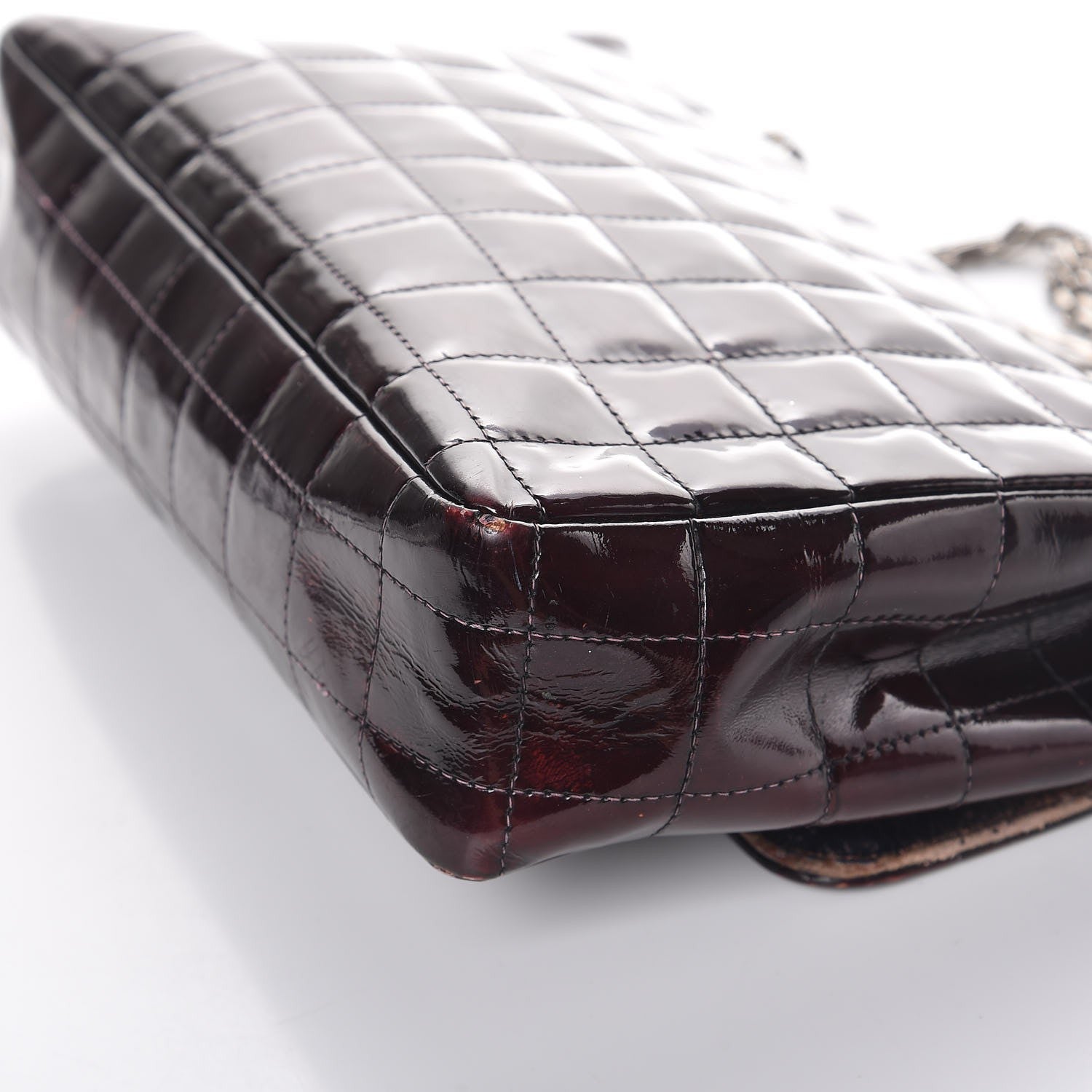 Chanel Patent Chocolate Bar Mademoiselle Flap Burgundy 15 of 18