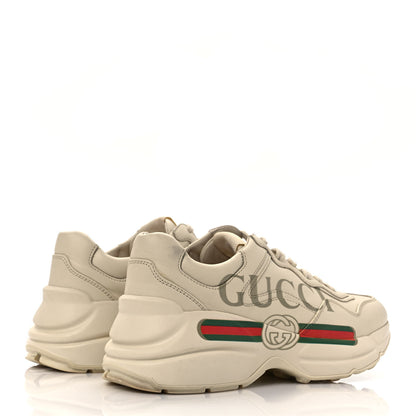 Gucci Calfskin Logo Womens Rhyton Sneakers 36.5 Ivory 4 of 8