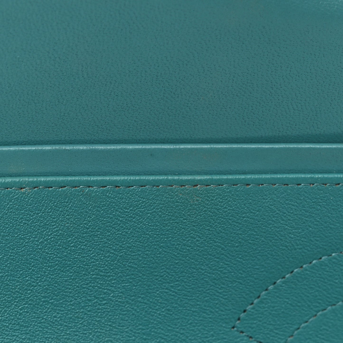 Lambskin Quilted Tri-Color Jumbo Double Flap Navy Blue Green