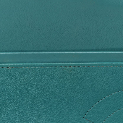 Chanel Lambskin Quilted Tri-Color Jumbo Double Flap Navy Blue Green 19 of 20
