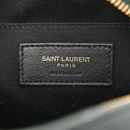 Saint Laurent Grain De Poudre Matelasse Chevron Quilted Round Vinyle Camera Bag New Vert Fonce 6 of 10