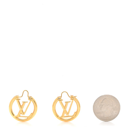 Louis Vuitton Metal Small Louise Hoop Earrings Gold 2 of 4