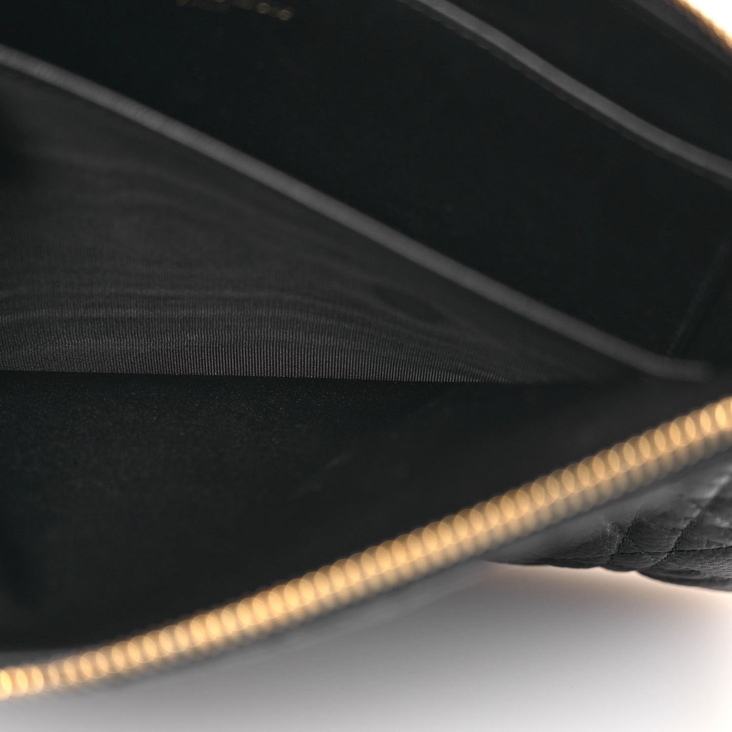 Supple Calfskin Cannage Large Caro Daily Pouch Black