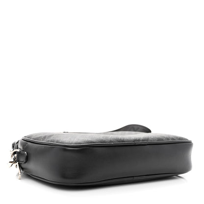 Fendi Shiny Glazed Fabric Vitello Cover FF 1974 Logo Medium Camera Case Black 4 of 10