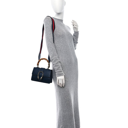 Gucci Dollar Calfskin Crystal Web Mini Dionysus Bamboo Top Handle Bag Blue Agata Montana Sapphire 2 of 11