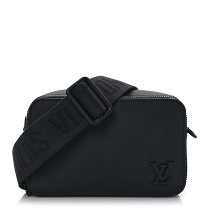 Louis Vuitton Calfskin Aerogram Alpha Wearable Wallet Black 1 of 9