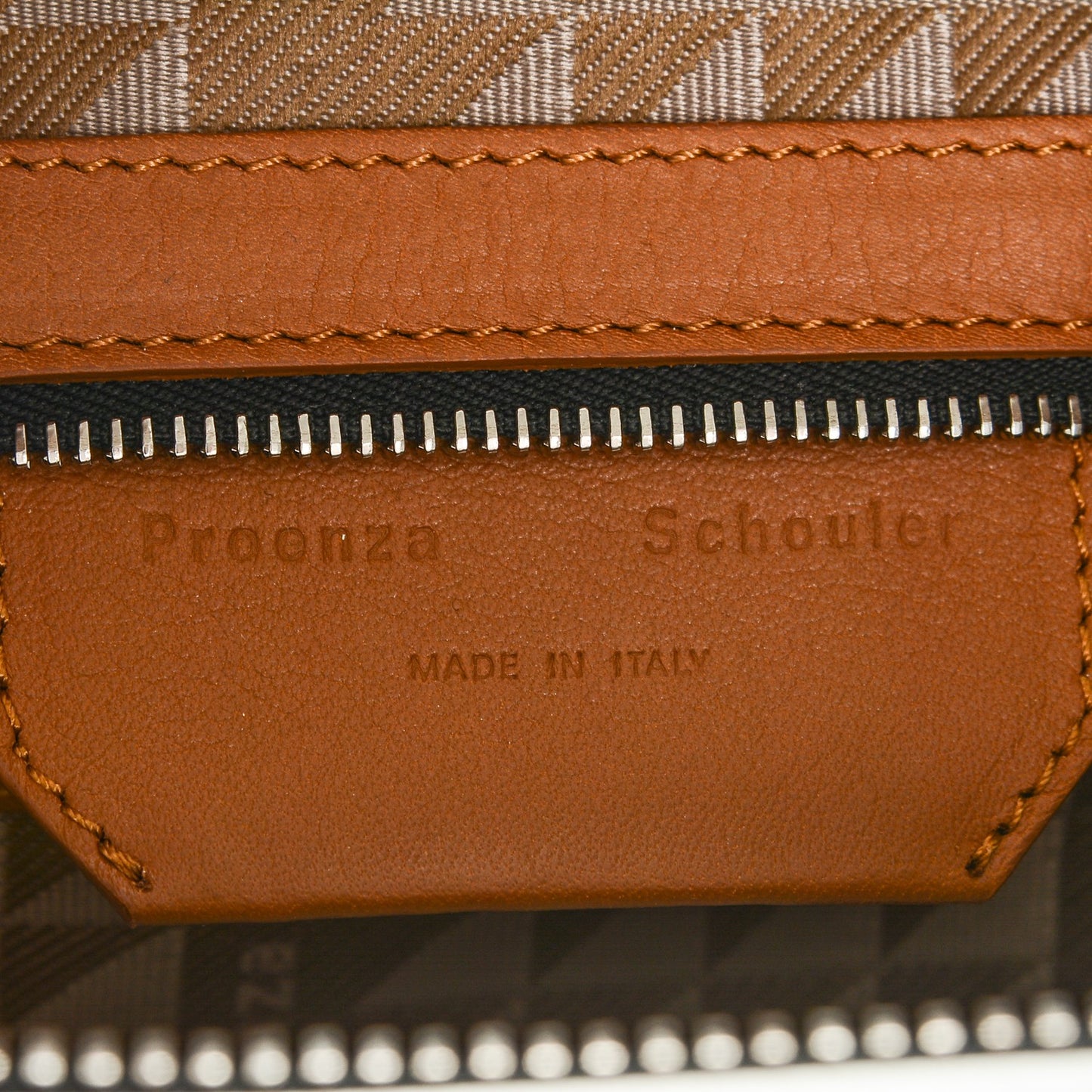Smooth Calfskin PS13 Small Bi-Color Satchel Caramel White
