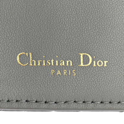 Christian Dior Grained Calfskin Supple Cannage Caro Medium Wallet Grey 6 of 7