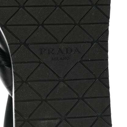 Prada Nappa Padded Blow 20mm Slingback Sandals 38 Black 7 of 10