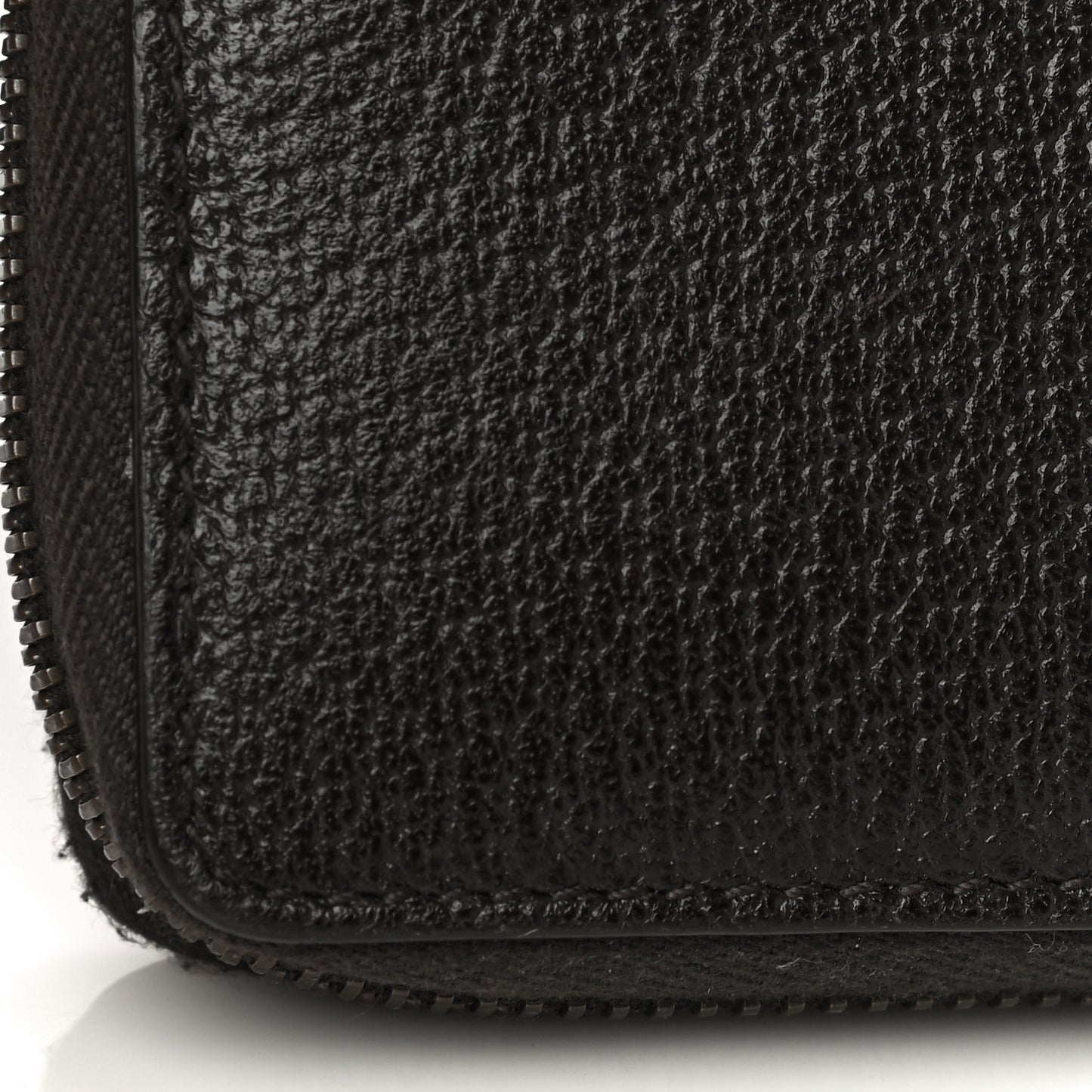Dollar Calfskin Boar Effect GG Marmont Zip Around Wallet Dark Cocoa