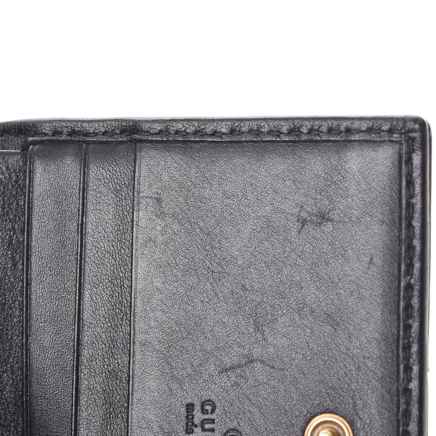 Calfskin Matelasse GG Marmont Card Case Black