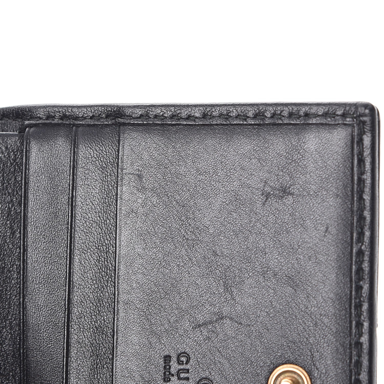 Gucci Calfskin Matelasse GG Marmont Card Case Black 9 of 10