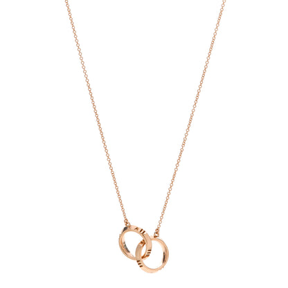 Tiffany 18K Rose Gold Interlocking Atlas Open Pendant Necklace 1 of 6