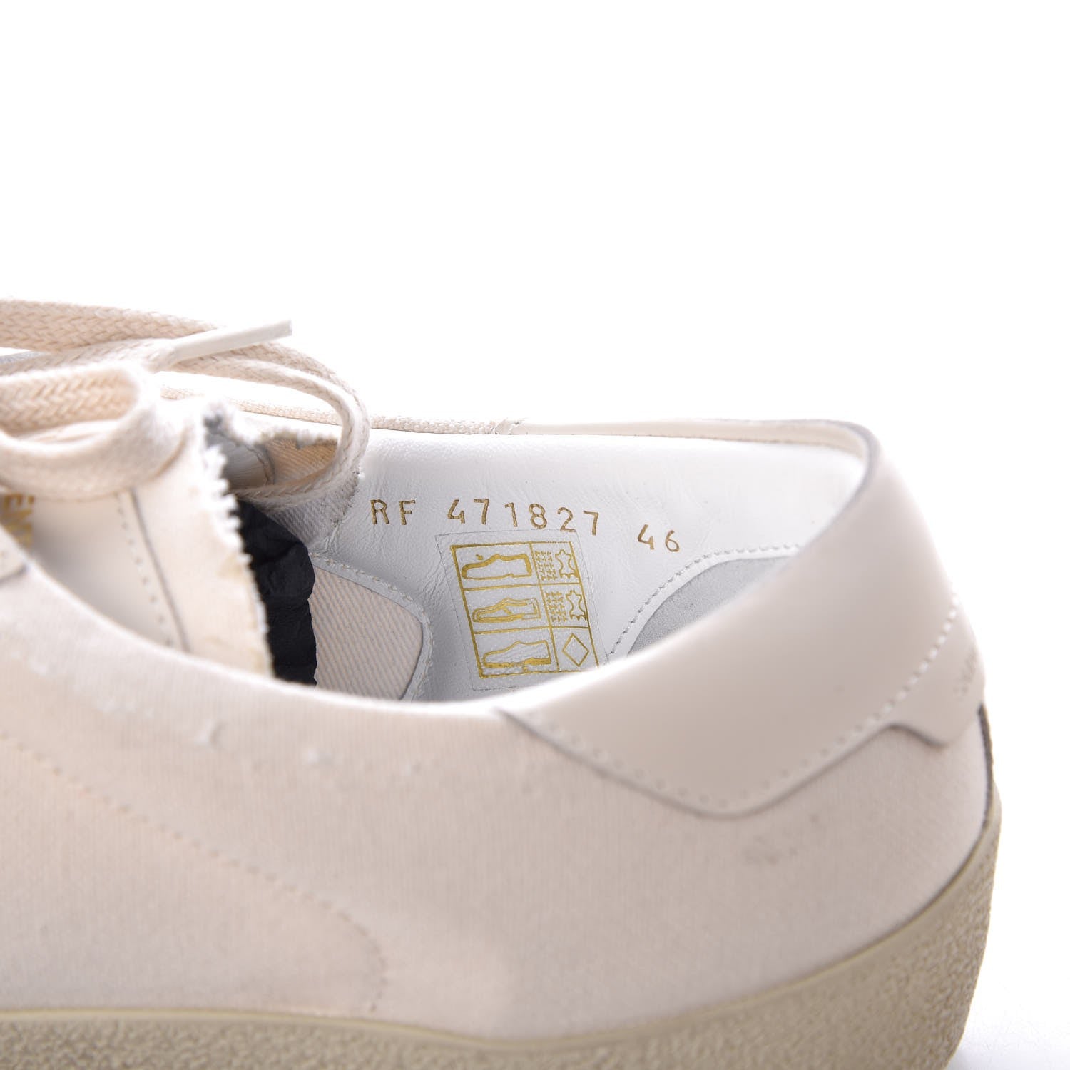Saint Laurent Distressed Canvas Court Classic Sneakers 46 White 10 of 14