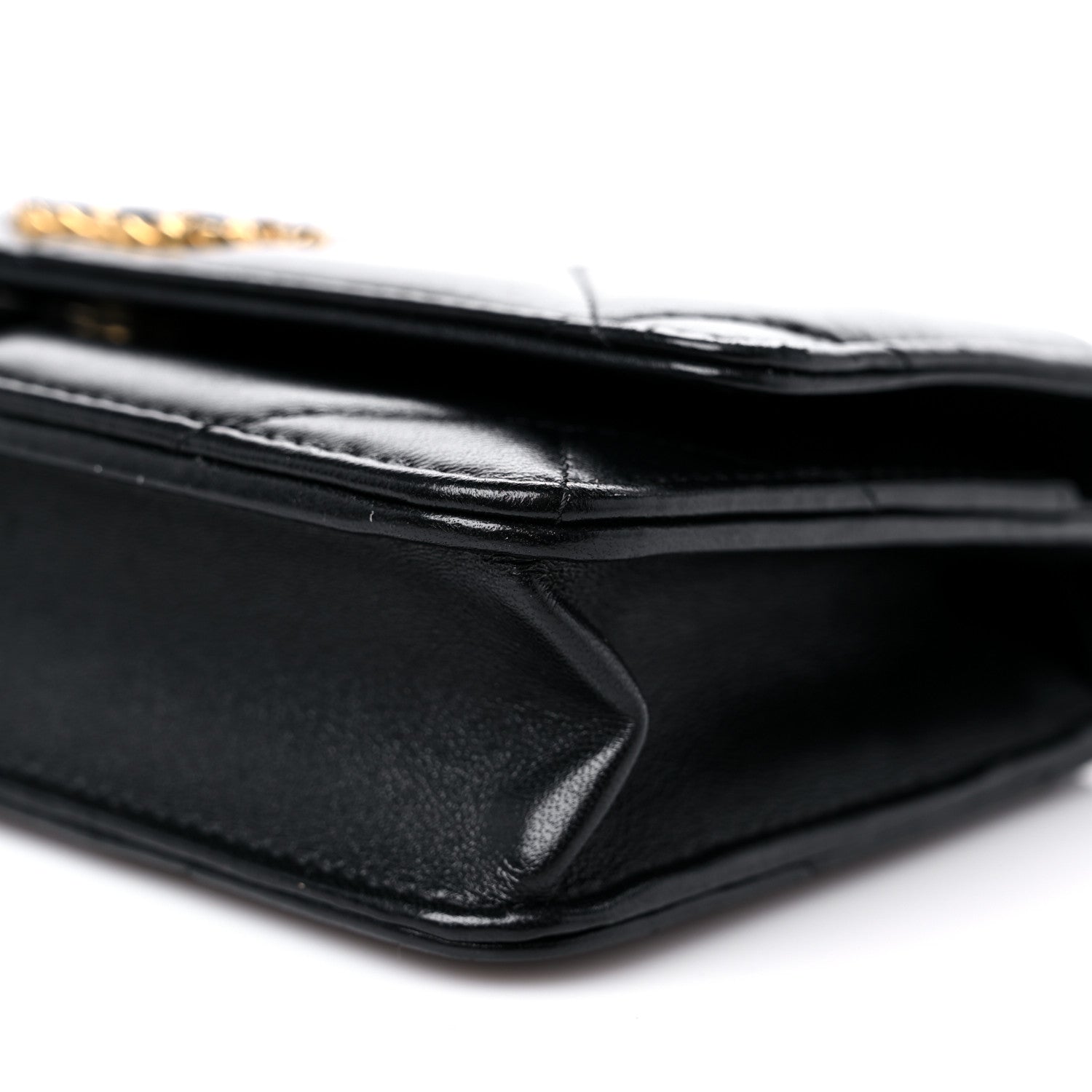 Chanel Lambskin Quilted Chanel 19 Wallet On Chain WOC Black 10 of 16