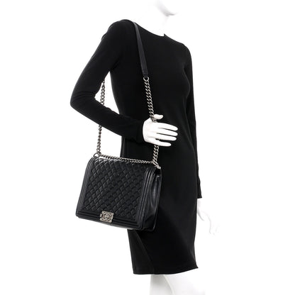 Chanel Calfskin Quilted Large Boy Flap Black 2 of 14