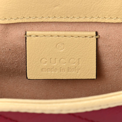 Gucci Azalea Calfskin Matelasse Diagonal Super Mini Torchon GG Marmont Shoulder Bag Blue Agata New Cherry Red Butter 6 of 9