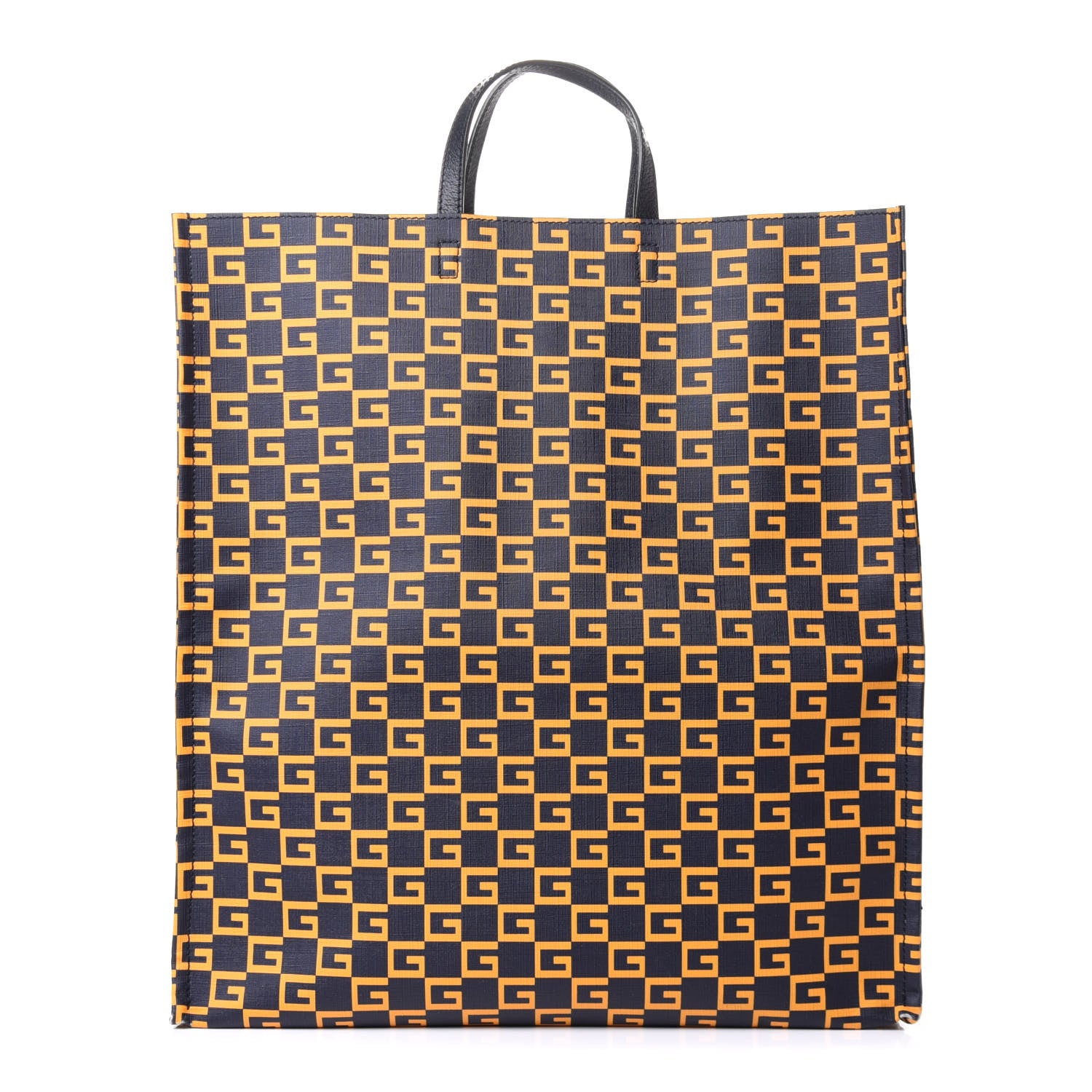 Gucci Coated Canvas Square G Vertical Tote Blue 1 of 4